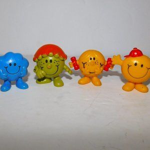 Set 4 Vintage 1982 Mr Men and Little Miss 1.75" PVC Figures